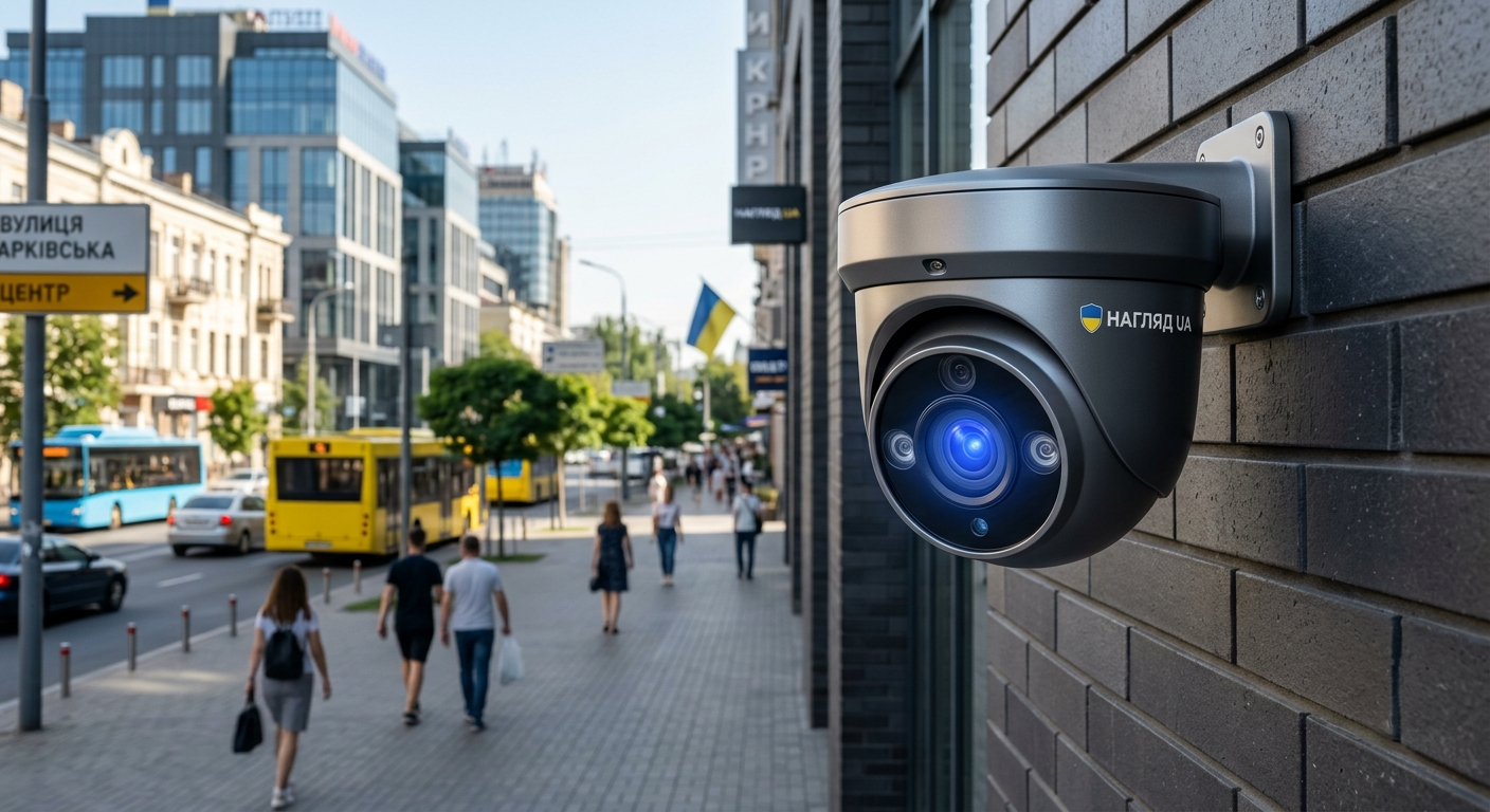 Камера відеоспостереження на будівлі