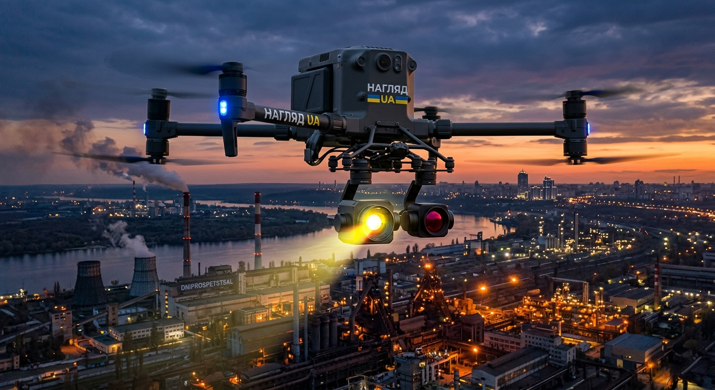 Дрон над об'єктом, новітні технології