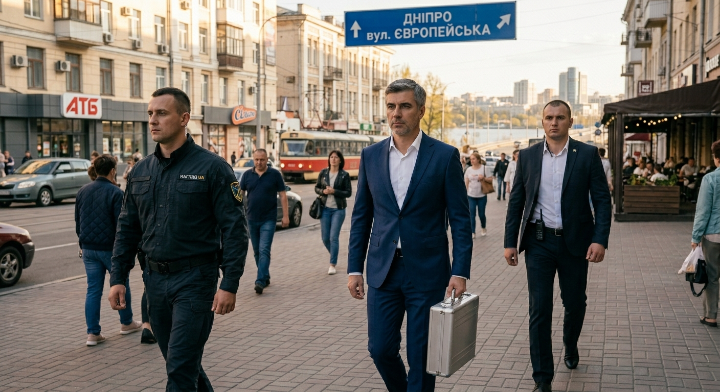 Охоронець супроводжує особу