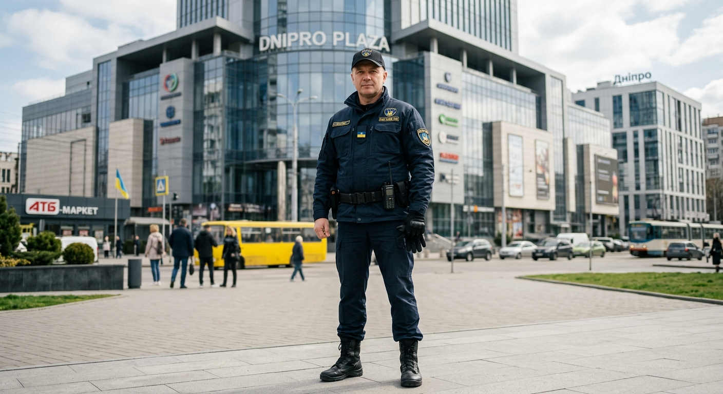 Охоронець на посту біля об'єкта